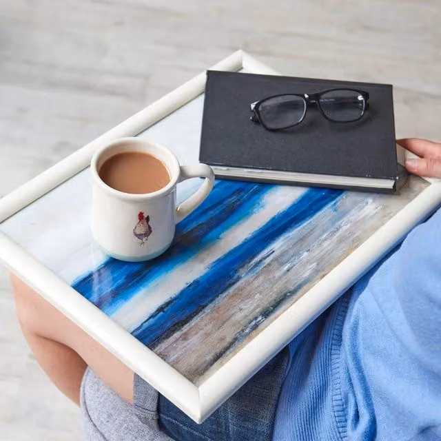 Creative Tops Blue Abstract Geometric Lap Tray, W: 44 cm, D: 34 cm – 3