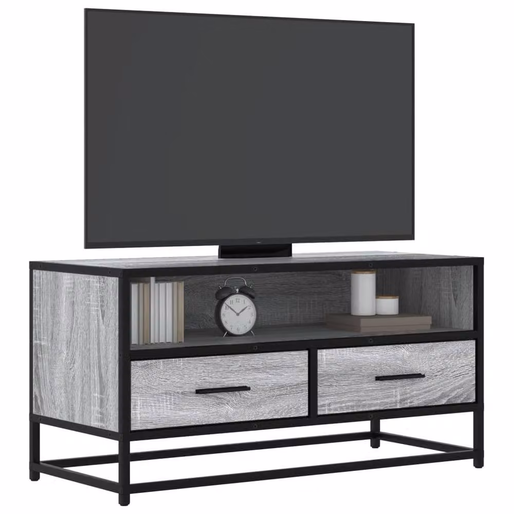 Berkfield Home Industrial TV Cabinet in Grey Sonoma, W/D/H: 80 x 34.5 x 40 cm – 2