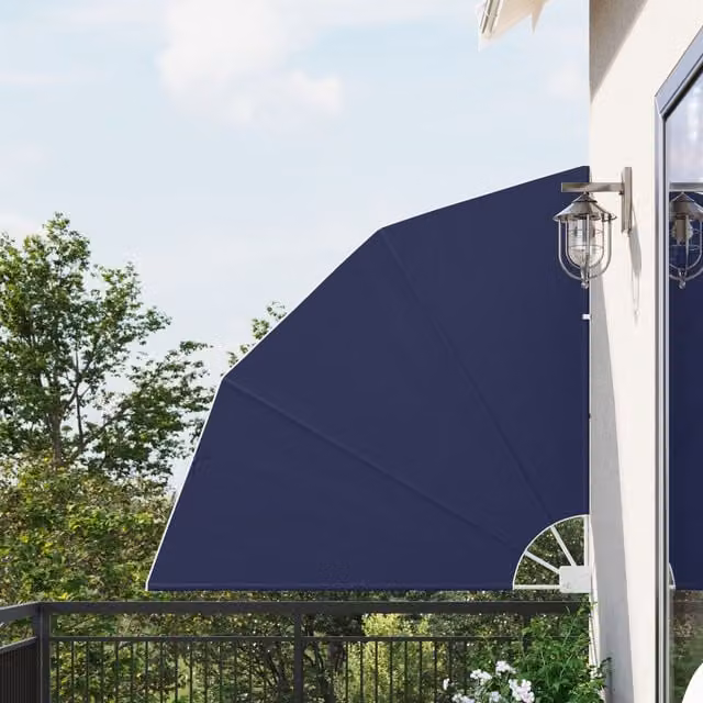 Berkfield Home Navy Blue Folding Balcony Privacy Screen, W/D/H: 140 x 140 x 140 cm – 1