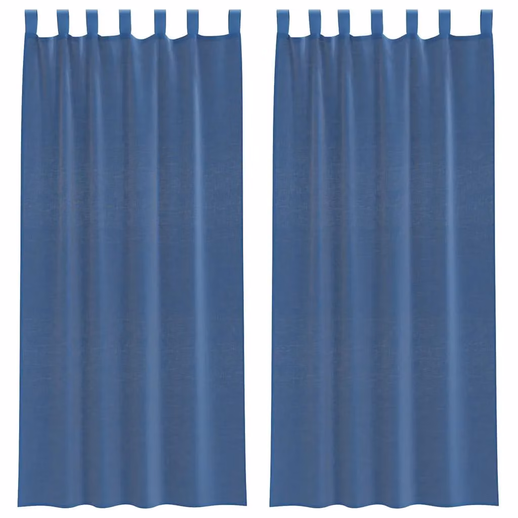 Berkfield Home Royal Blue Voile Curtains with Rod Pockets, 2 Pack, W: 140 cm, H: 225 cm – 2