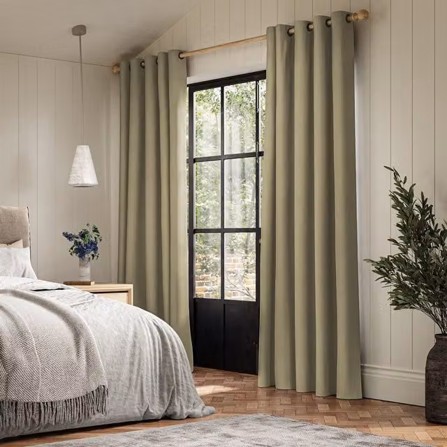 Ante Decor Virtus No Joins Soft Dim Out Made To Measure Velvet Curtains in Moss Green