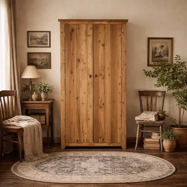 Wyld Haus Tralee Double Door Pine Wardrobe in Brown