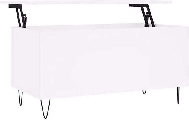 Berkfield Home Modern White Coffee Table with Lift Mechanism, W/D/H: 90 x 44.5 x 45 cm