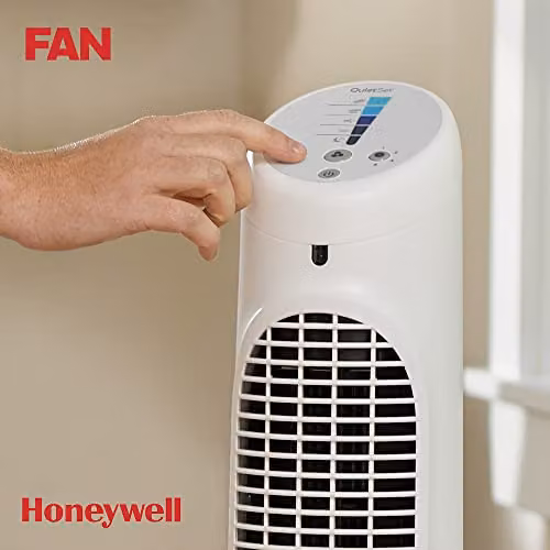 Honeywell QuietSet Whole Room Oscillating Tower Fan with Remote Control and Timer in White – 3