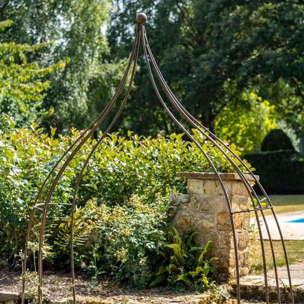 Ascalon Design Ltd Wigwam Arch in Rustic Brown Metal, W/D/H: 120 x 46 x 210 cm – 4
