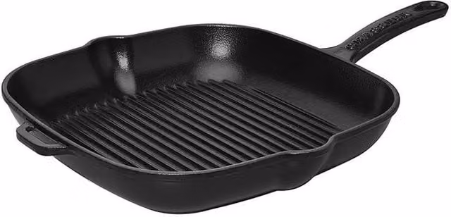Chasseur Enamelled Cast Iron Square Grill Pan, Black, 26 cm – 1