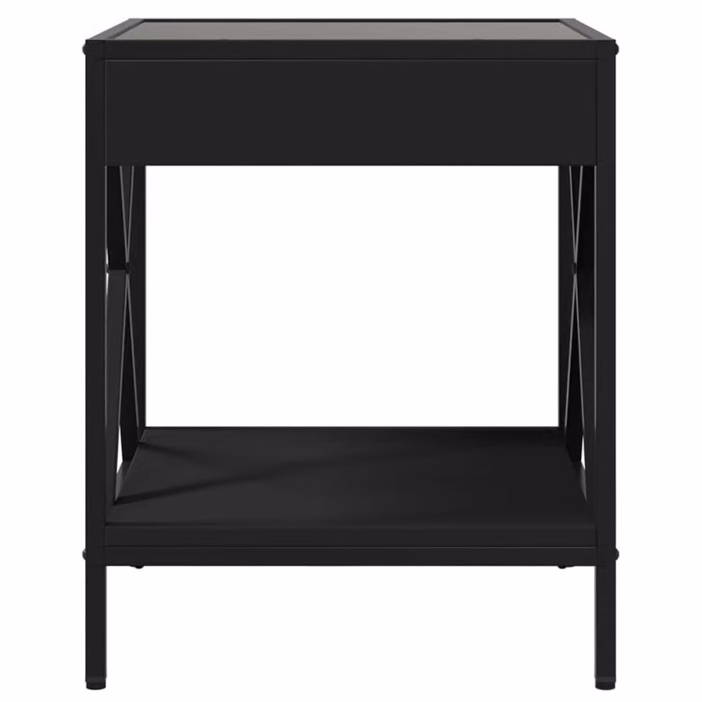 Berkfield Home Decorative Bedside Table with Infinity LED Lighting, Black, W/D/H: 40 x 40 x 49 cm – 3