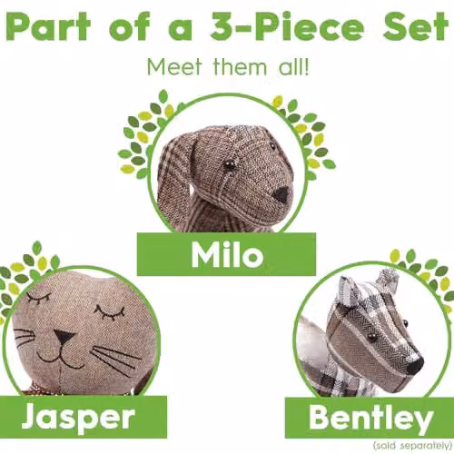 Nicola Spring Milo the Dog Door Stops, Brown, Pack of 2, H x W x D: 19 x 19 x 27.8 cm – 6
