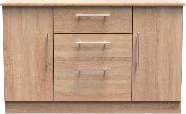 Ready Assembled 2 U Carlton 2 Door 3 Drawer Sideboard in Light Oak