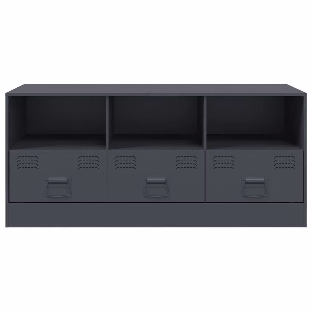 Berkfield Home Industrial Metal TV Cabinet in Anthracite Grey, W/D/H: 99 x 39 x 44 cm – 5