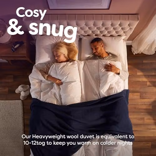 Slumberdown British Wool Single Duvet, 13 Tog, White, W: 135 cm, L: 200 cm – 4