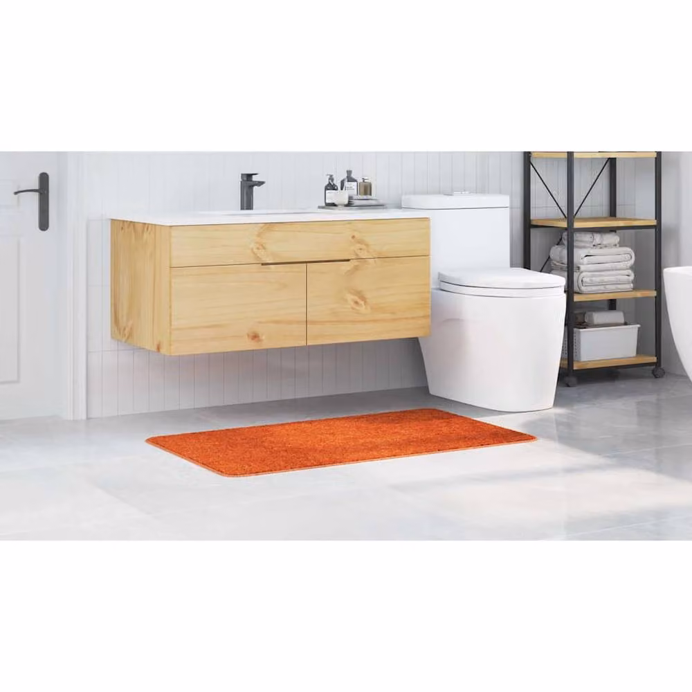 Berkfield Home Modern Rectangular Non-Slip Bath Mat, Orange, W: 70 cm, L: 120 cm – 3