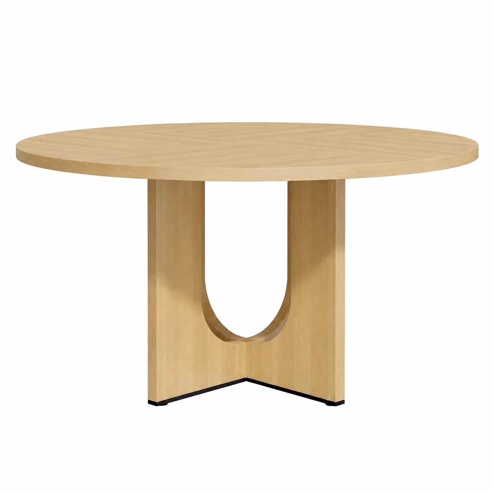 ModernLuxe Round Wood Dining Table in Brown, Diameter: 120 cm, Height: 75 cm – 2