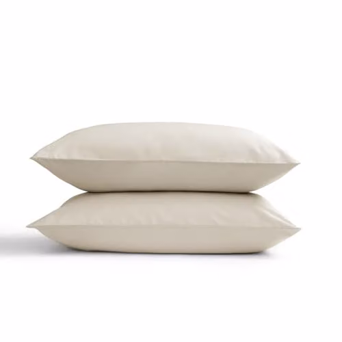Christy 400TC Luxury Mako Satin Cotton Pillowcases, 2 Pack, Beige, W/H: 50 x 75 cm – 2