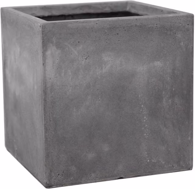 Primrose Grey Fibreglass Cube Garden Pot Planter