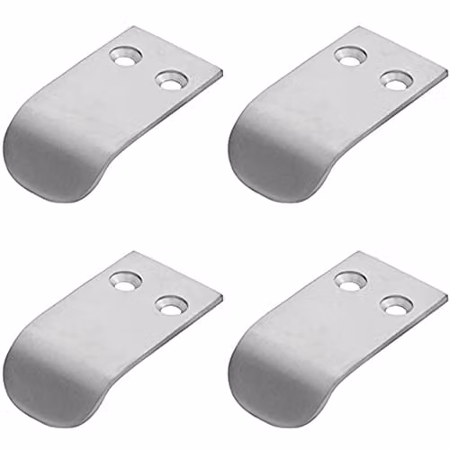 Loops 4 Pack Semi-Concealed Cabinet Finger Pull Handles in Chrome with 12mm Fixing Centres