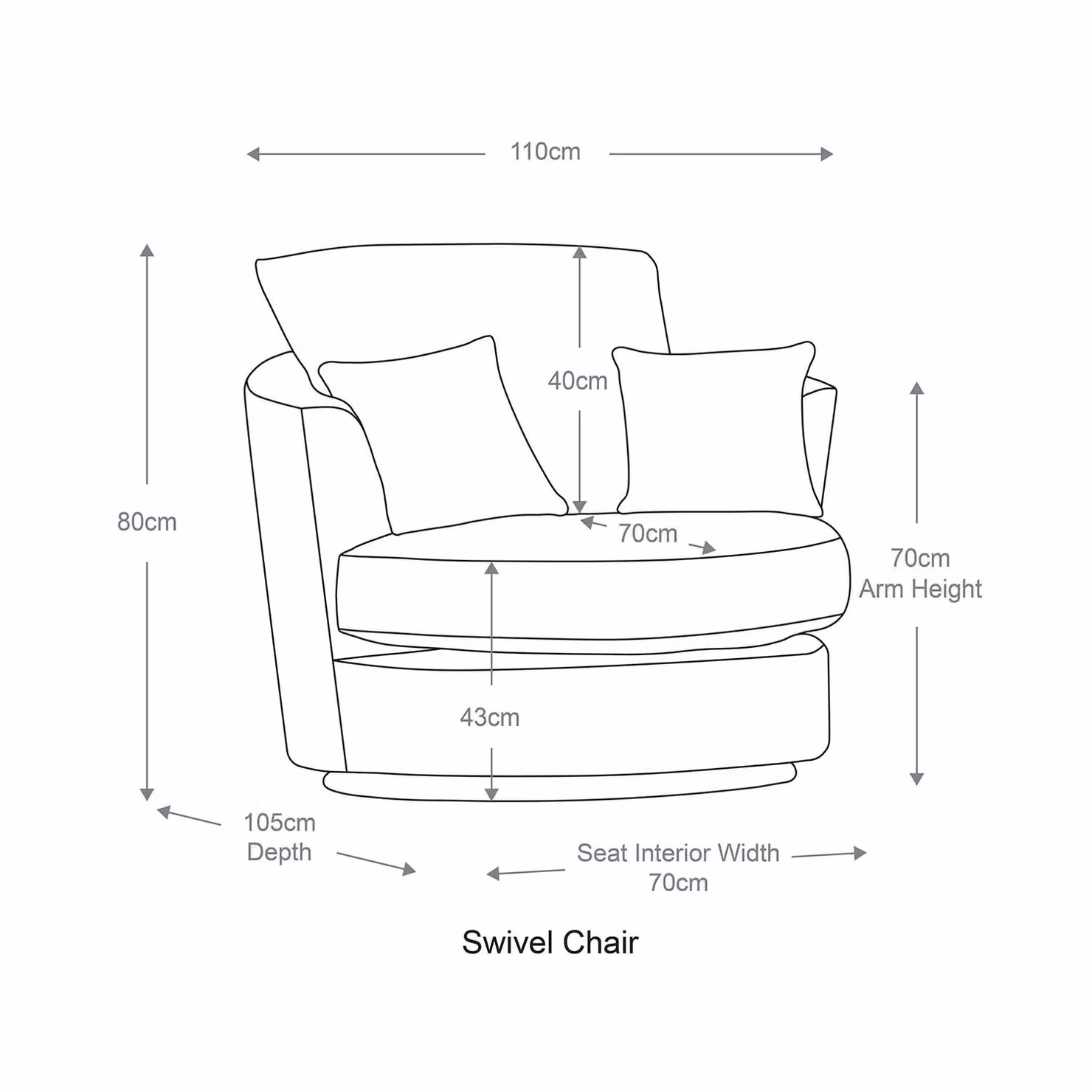 Furnishings For Less UK Monaco Blue Chenille Fabric 360 Degree Swivel Single Seater Chair – 2