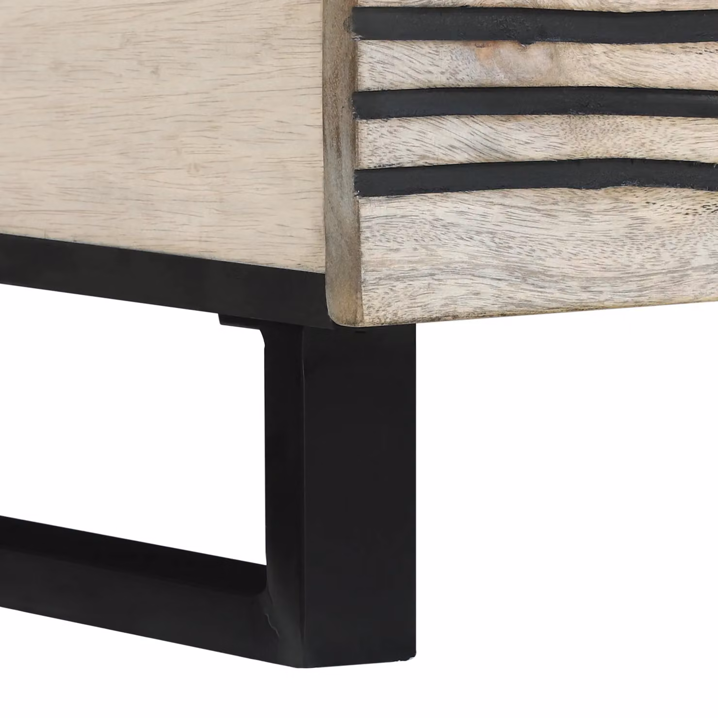 Berkfield Home Mango Wood Coffee Table with Storage Shelf and Door in White and Black, W: 100 cm, D: 50 cm, H: 40 cm – 4