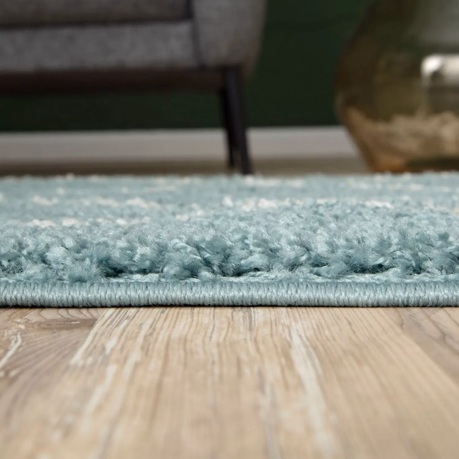 THE RUGS Moroccan Shaggy Area Rug in Blue and White, W: 80 cm, L: 150 cm – 3