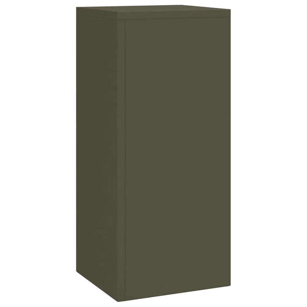 Berkfield Home Set of 3 Pillar Outdoor Plant Stands in Olive Green Steel – 3