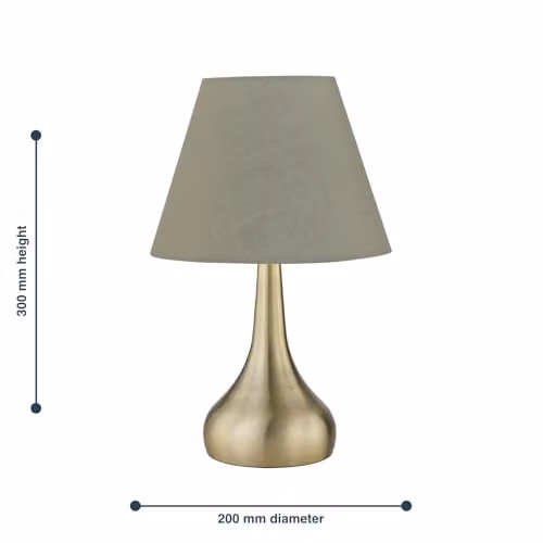 First Choice Lighting Romana Antique Brass Touch Table Lamp with Green Fabric Shade – 3