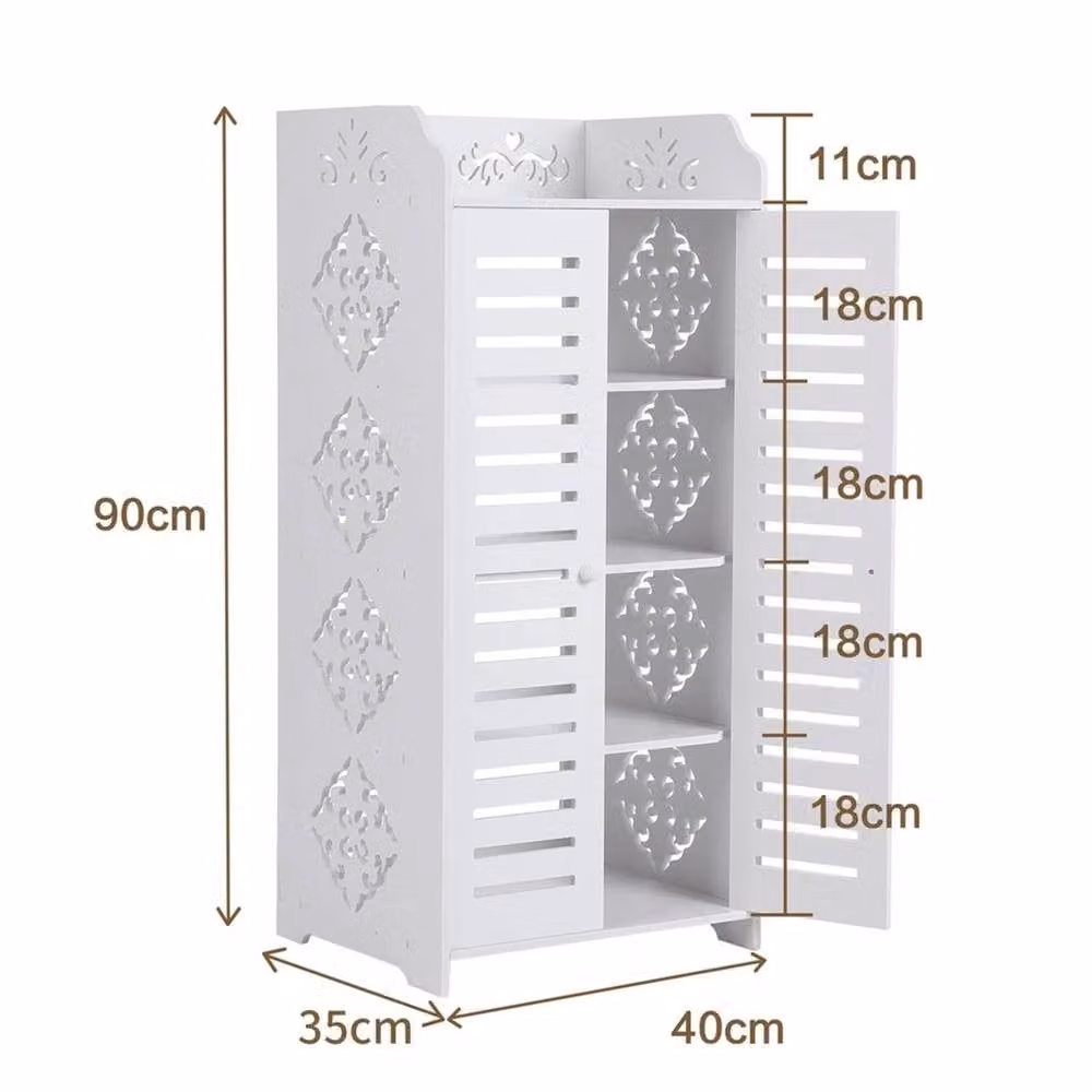 SPETLEK 5 Tier Wooden Shoe Rack Storage Shelf Organiser in White – 1