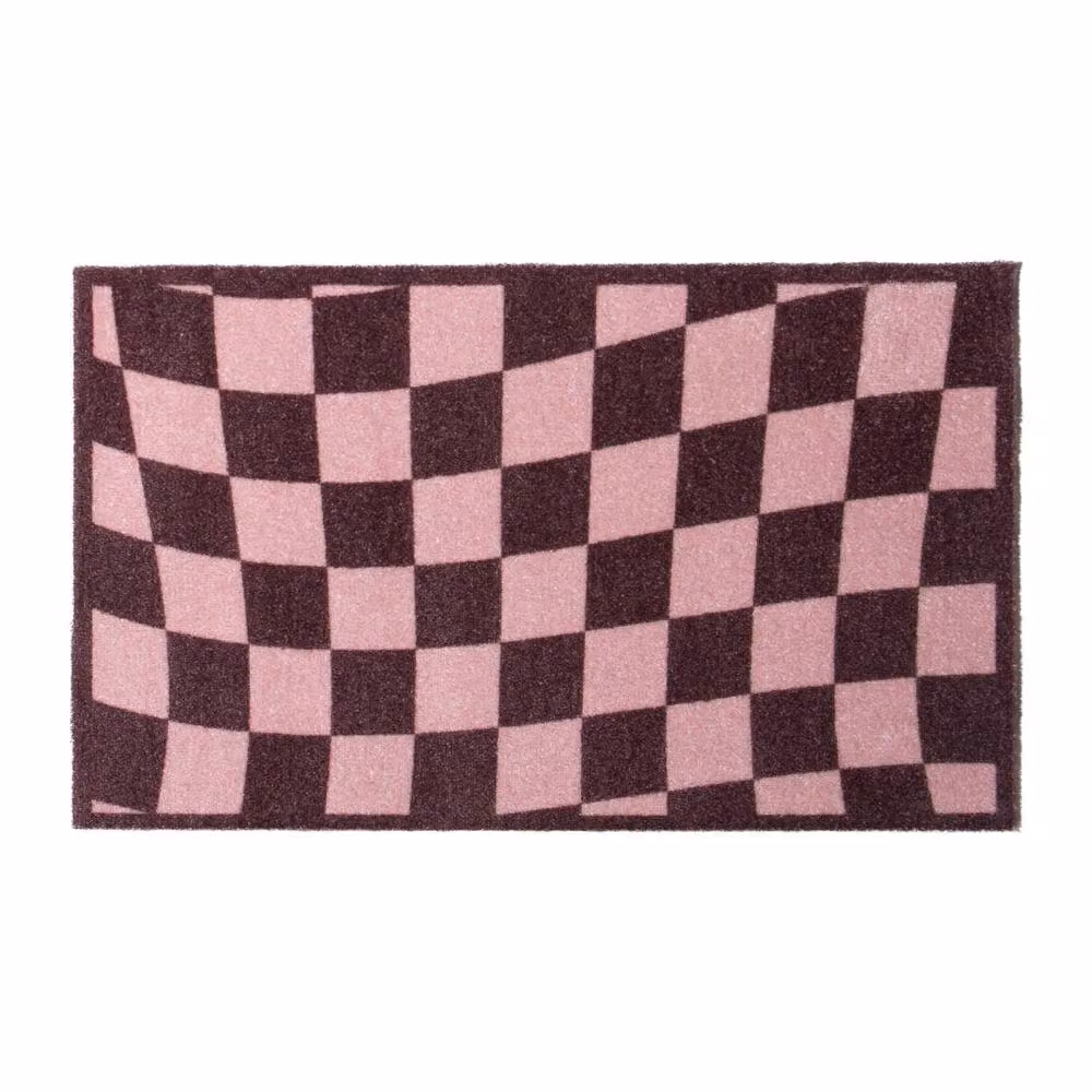 Artsy Mats Wavey Checkerboard Washable Indoor Doormat, Brown, W: 50 cm, D: 80 cm – 3