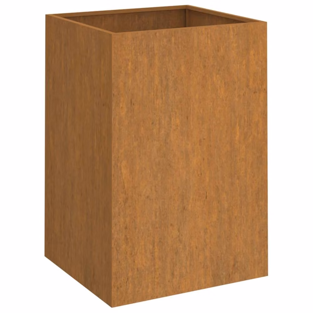 Berkfield Home Brown Corten Steel Ornamental Garden Planter Tub, W/D/H: 42 x 38 x 75 cm – 2