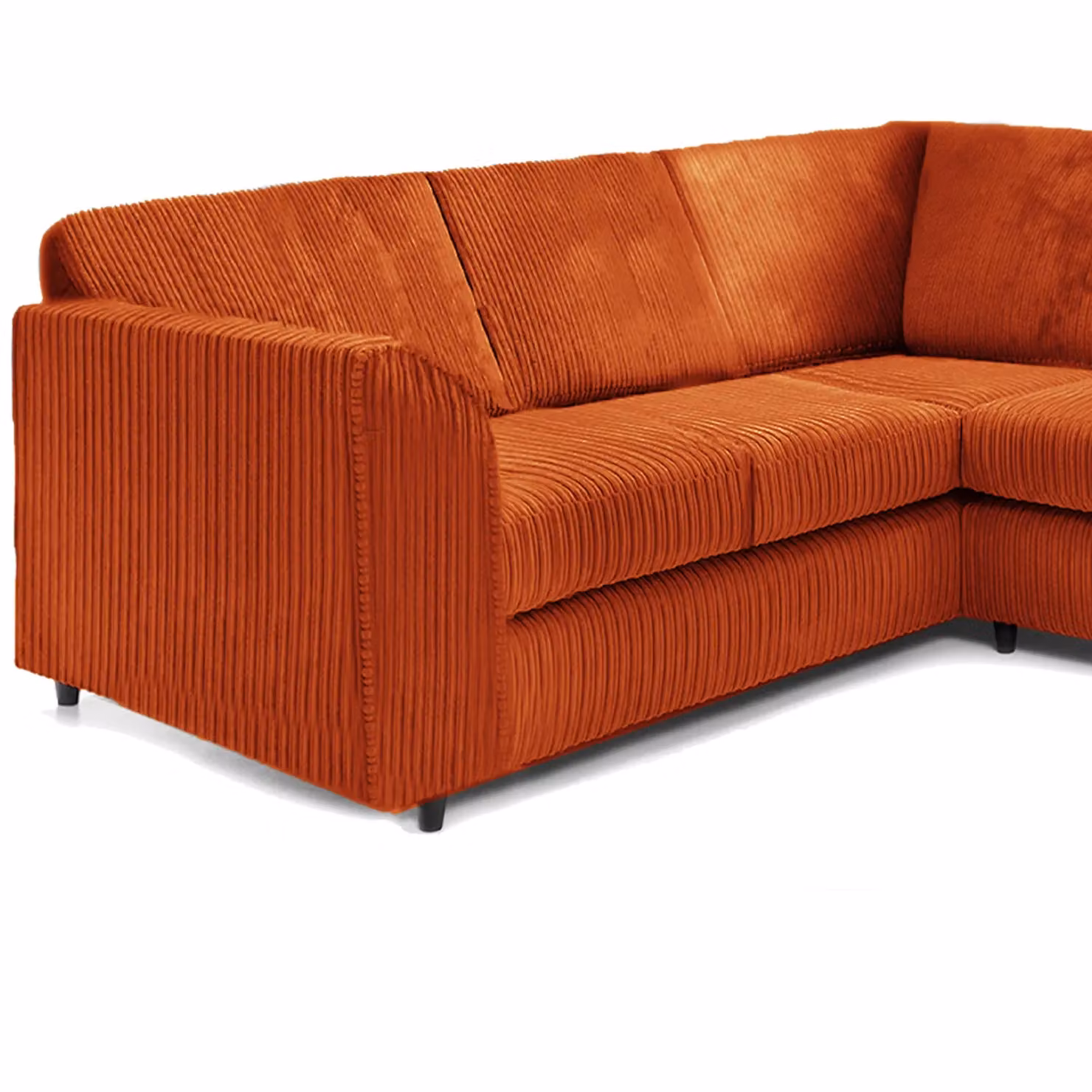 Furnishings For Less UK Ferguson 5 Seater L-Shaped Corner Sofa in Orange Jumbo Cord Fabric – 2