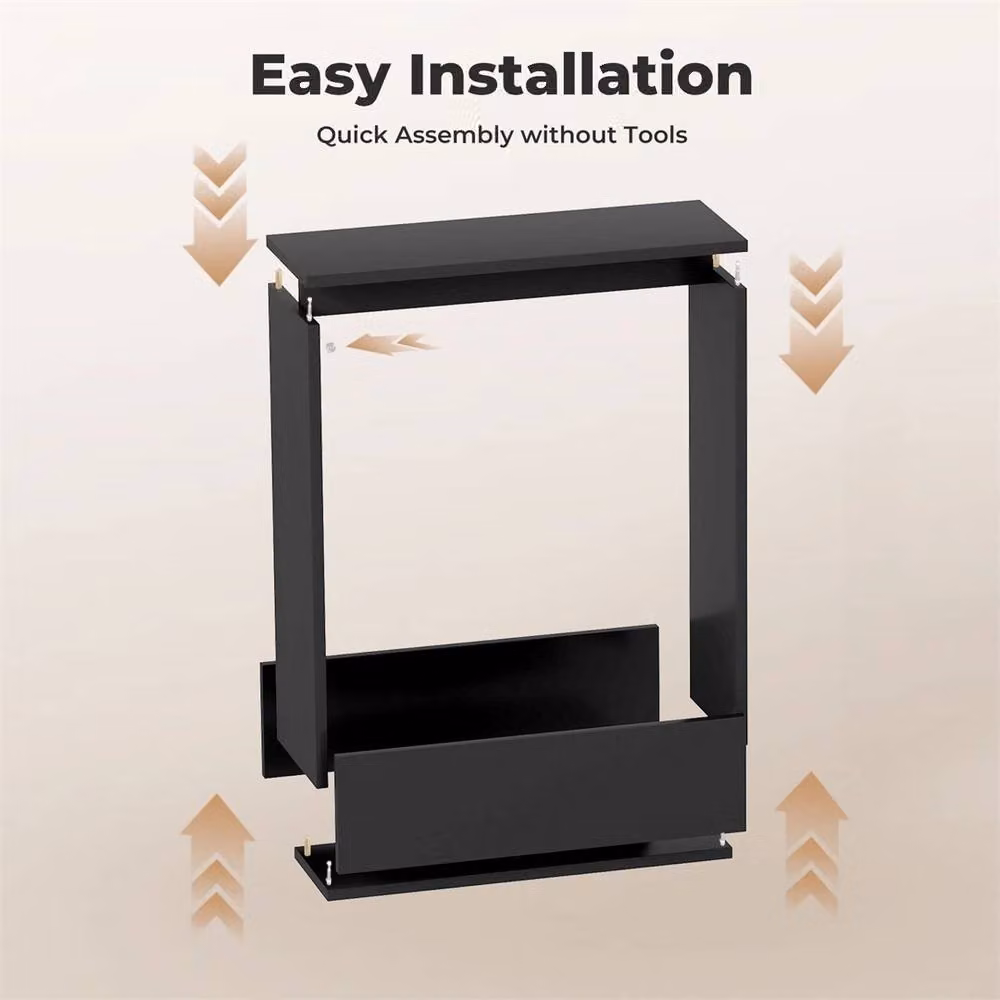 Nordara Slim Narrow Black Side End Table – 2