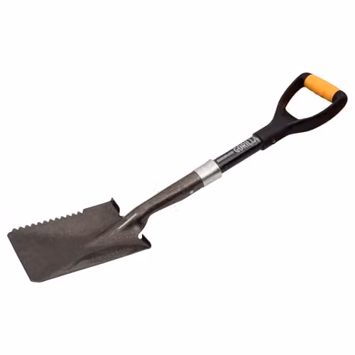 Roughneck Gorilla Sharp-Edge Micro Shovel with Heavy-Duty Square Blade and Short Shaft for Digging and Opening Bulk Bags, Length: 690 mm