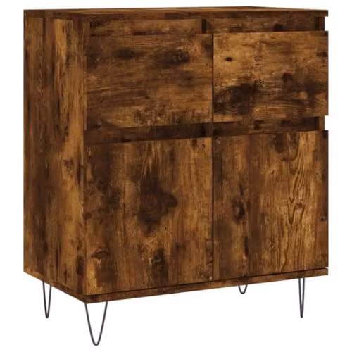 vidaXL Industrial Sideboard in Brown Smoked Oak, W/D/H: 60 x 35 x 70 cm