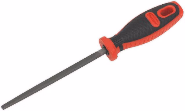 Loops 150mm Square Engineers File in Red and Multicolour with Comfort Grip Handle