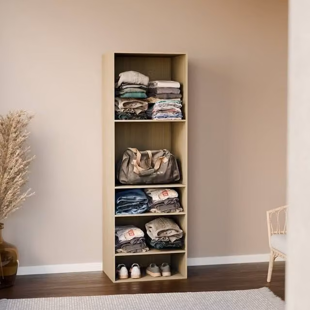 sweeek Modular Open Wardrobe Shelf Unit in Light Brown – 1