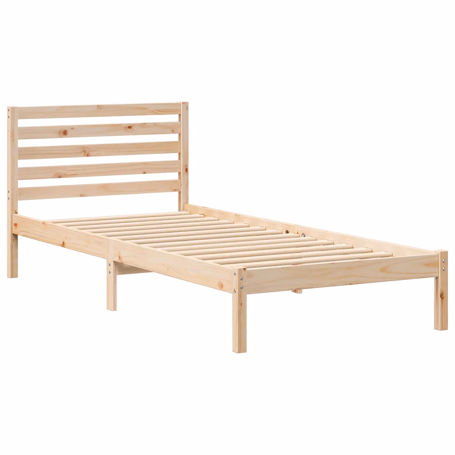 Berkfield Home Solid Pine Wood Bed with Headboard, Brown, W: 90 cm, L: 220 cm – 2