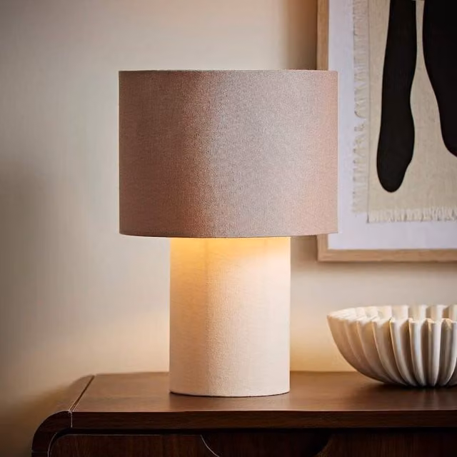 ValueLights Bobby Colour Clash Duo Fabric Table Lamp in Green, Brown and Beige