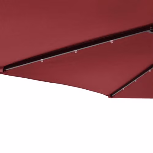 vidaXL Garden Parasol with LEDs and Steel Pole, Red, W: 225 cm, D: 225 cm, H: 212 cm – 5
