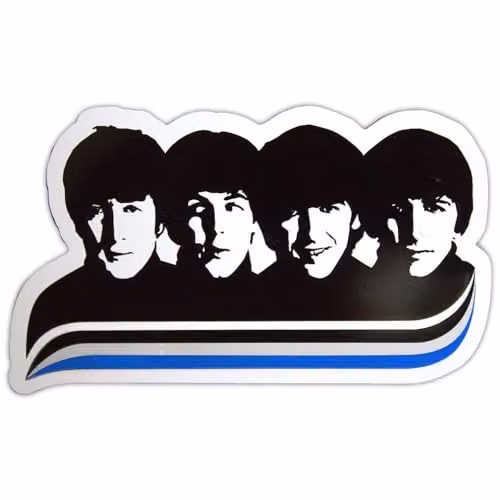 Rock Off A Hard Day's Night Faces Embossed Fridge Magnet in Black – 1
