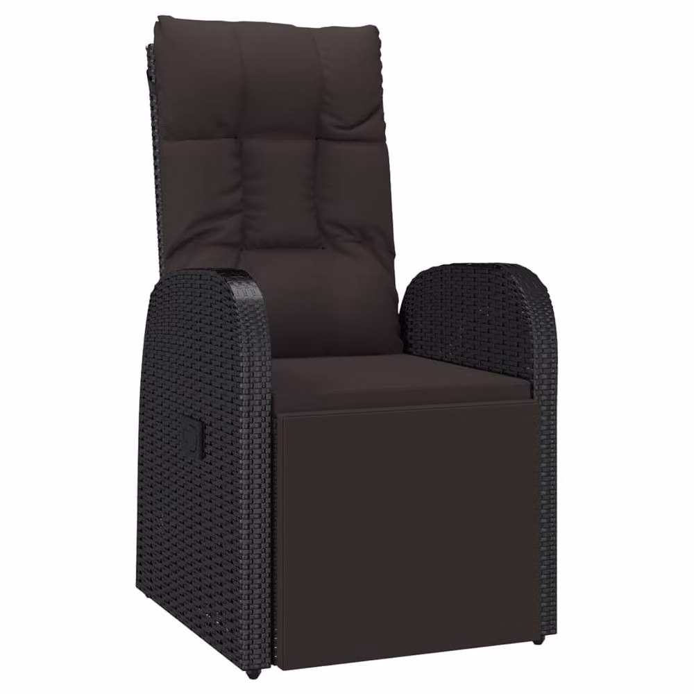 Berkfield Home 2 Piece Garden Lounge Set with Armchair and Coffee Table in Black Poly Rattan and Acacia Wood – 3