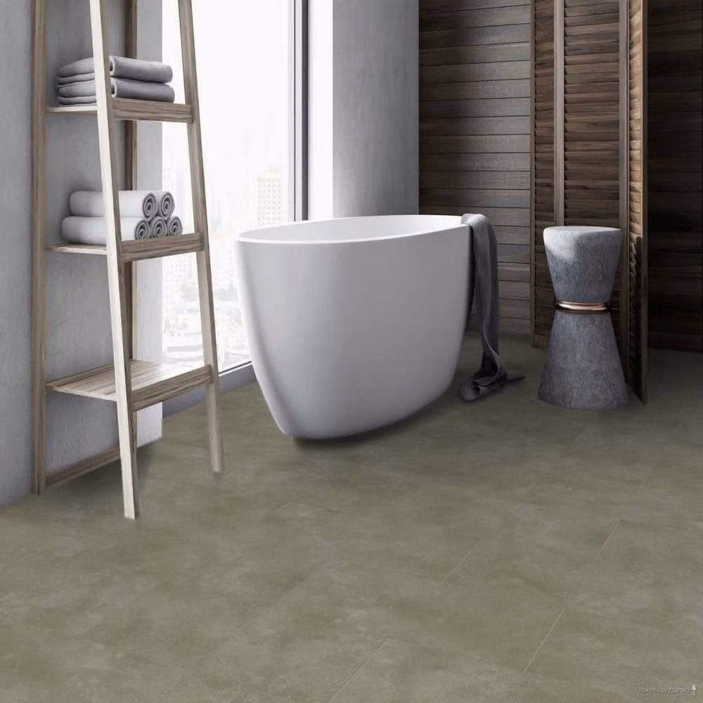 Firmfit ORG Click Lock Luxury Vinyl Tile Plank in Light Stone Beige, 5.5mm – 2
