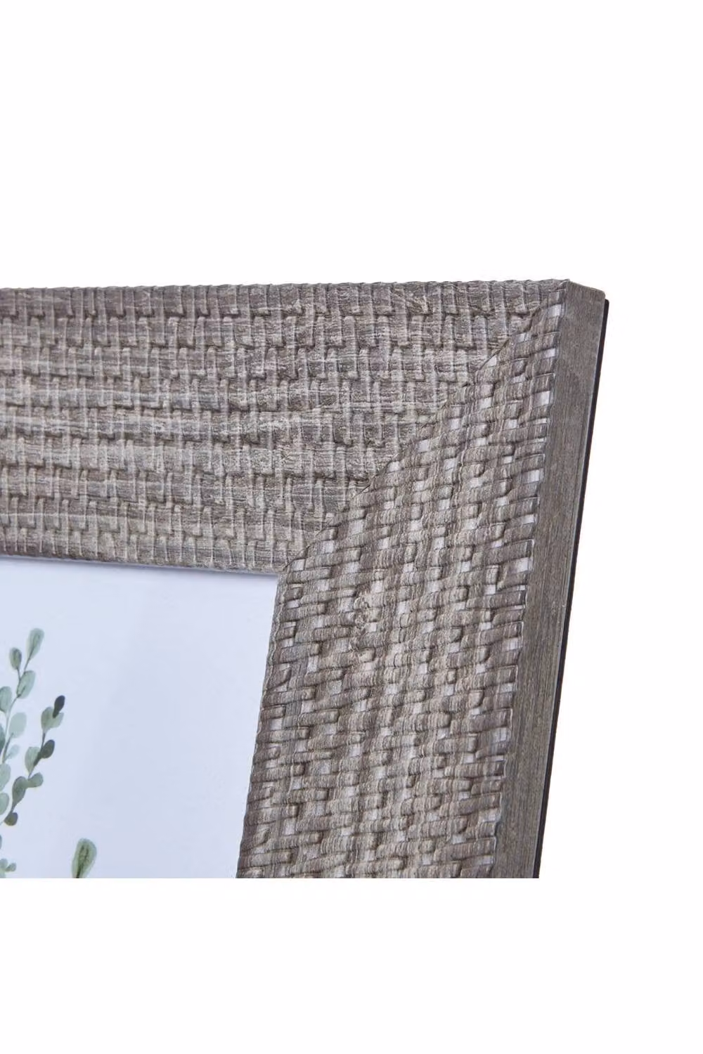 KDMD Woven Single Rectangular Tabletop Photo Frame in Grey-Wash Rustic Textile, 12.7 x 12.7 cm – 2