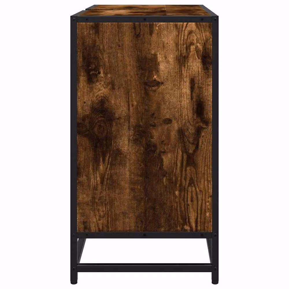 Berkfield Home Elegant Bathroom Sink Cabinet in Smoked Oak Brown, W/D/H: 65 x 33 x 60 cm – 3