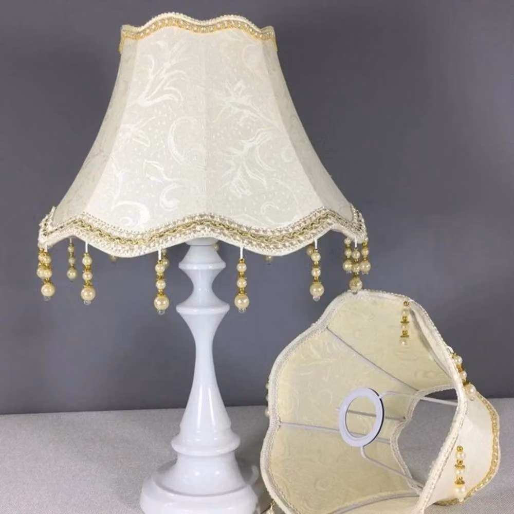 SPETLEK Cone Table Lamp Shade in Beige with Fabric and Metal Construction for E27 Fittings – 3