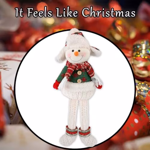 VFM e-Store Christmas Standing Snowman Decoration in White and Red, H 51.5 cm x W 23.5 cm – 6