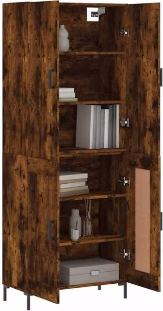 Berkfield Home Smoked Oak Highboard in Brown, W: 69.5 cm, D: 34 cm, H: 180 cm