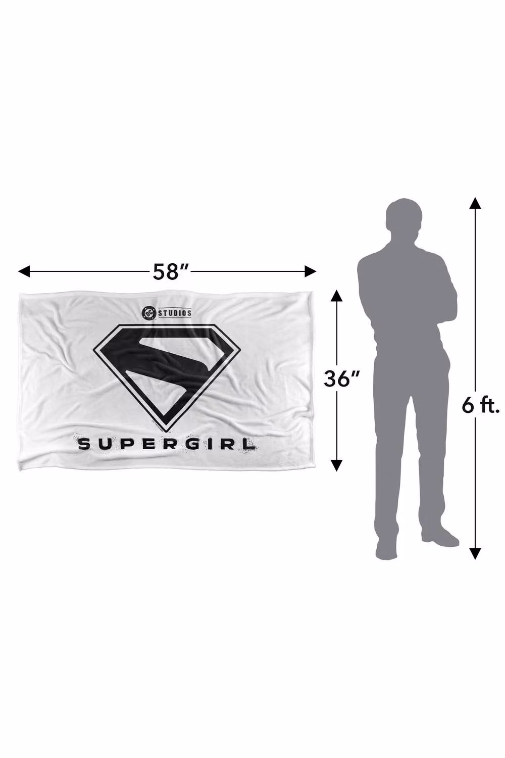 Warner Bros. Supergirl 2026 Black Shield Silky Touch Super Soft Extra Large Throw Blanket in Black, White and Multicolour – 2