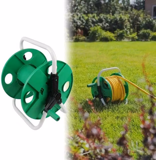 SPETLEK Green Portable Garden Hose Reel Rack for 60m Water Pipe