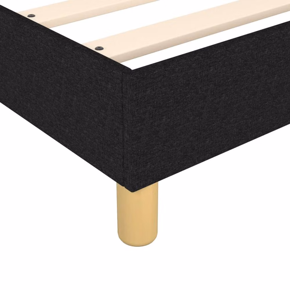 Berkfield Home Durable Box Spring Bed Frame in Black Fabric, W/D/H: 135 x 190 x 25 cm – 4