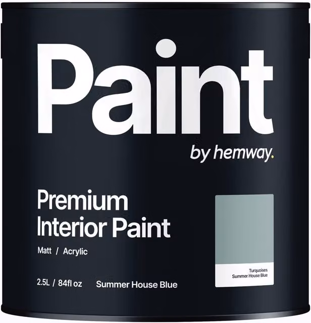 Hemway Matt Acrylic Interior Dispersion Paint in Summer House Blue, 2.5 l