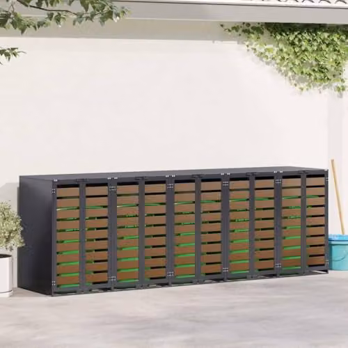 vidaXL Wheelie Bin Storage for 5 Bins in Anthracite Steel – 2